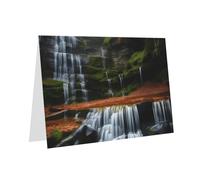 Biglietto d'auguri con vista a cascata, biglietto bianco con busta, 10 x 15 cm, per eventi, matrimoni e compleanni.