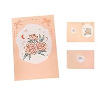 Biglietto d'auguri Floreale 10pc Rose Couple Blessing Hot Stamping Card Card Card Valentine's Day Card-Arancione chiaro-10pcs