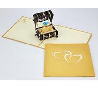 Biglietto d'auguri generico ORIGAMO SCRIGNO Anniversario, Matrimonio 3D - Fedi- Biglietto SOLIDALE - Pop Up - Il Biglietto augurale più fatto a mano al mondo - San Valentino