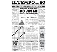 Biglietto d'auguri giornale "Il tempo degli 80" Per festeggiare il compleanno di un amico.