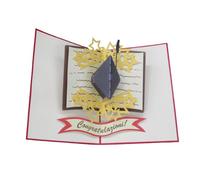 Biglietto d'auguri Origamo 3D Graduation Hat - LAUREA con tocco e pergamena