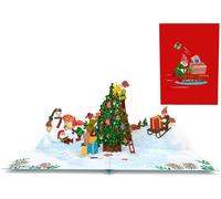 Biglietto d'auguri Origamo addobbo albero di Natale 3D con Doni e Gnomi