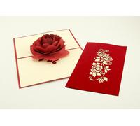 Biglietto d'auguri Origamo Compleanno, Amore 3D - Rosa Rossa