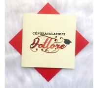 Biglietto d'auguri Origamo Congratulazioni DOTTORE laurea - a rilievo