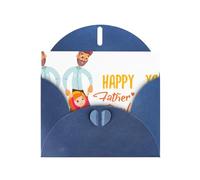 Biglietto d'auguri per festa del papà da parte della figlia, carta perlata bianca, design unico, buste per ringraziamento, inviti