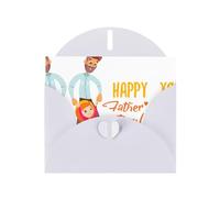 Biglietto d'auguri per festa del papà da parte della figlia, carta perlata bianca, design unico, buste per ringraziamento, inviti