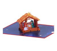 Biglietto d'auguri pop-up di Natale 3D fatto a mano che mostra una bella scena di festival per l'invio di auguri caldi
