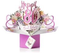 Biglietto d'auguri pop-up per 80° compleanno, originale Second Nature, biglietto pop-up 3D