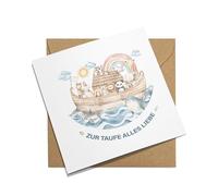 Biglietto di alta qualità per battesimo per ragazzi e ragazze con busta, formato A6, biglietto per battesimo con scritta, biglietto di auguri | Regalo per battesimo per ragazze (KT_0165)