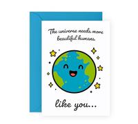 Biglietto di apprezzamento o pensiero di te - The Universe Needs More Beautiful Humans - Dolce biglietto di amicizia per lei, lui, amico, collega, mamma, papà, fratello, sorella, viene fornito con