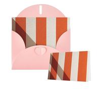 Biglietto di auguri 15,2 x 10,2 cm, a righe arancioni e bianche, biglietti vuoti per tutte le occasioni, biglietti di ringraziamento con buste, biglietti di compleanno assortiti per il pensiero di te