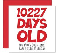 Biglietto di auguri 28° compleanno uomini e donne lui lei - 10227 giorni vecchio - divertente adulti ventotto ventottesimo biglietto di auguri fratello sorella figlio cugino 145mm