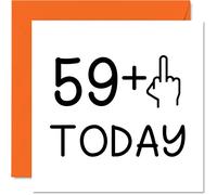 Biglietto di auguri 60° compleanno, divertente donne, con dita di mezza età, compleanno degli uomini, 145 mm x 145 mm, biglietti di auguri di compleanno, mamma, passo, nonno, nanny zio, zio