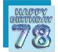 Biglietto di auguri 78° compleanno da uomo con palloncini blu glitterati 78 anni nonno nonno nonno nonno nonno nonno nonno nonno nonno nonno nonno nonno nonno nonno nonno