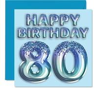 Biglietto di auguri 80° compleanno da uomo con palloncini blu glitterati 80 anni nonno nonno nonno nonno nonno nonno nonno nonno nonno nonno nonno nonno nonno nonno nonno