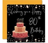Biglietto di auguri 80° compleanno donne e uomini elegante ed elegante donna di 80 anni nonna nonno mamma papà zia 145mm biglietto di auguri ottantesimo compleanno