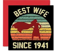 Biglietto di auguri 83° anniversario moglie da marito con scritta in lingua inglese "Best Wife Since 1941" con scritta "I Love You" 83° anniversario di matrimonio 145mm