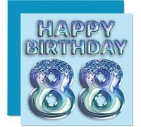 Biglietto di auguri 88° compleanno da uomo con palloncini blu glitterati 88 anni nonno nonno nonno nonno nonno nonno nonno nonno nonno nonno nonno nonno nonno nonno nonno
