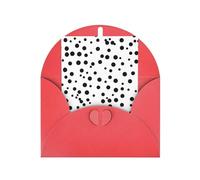 Biglietto di auguri a pois bianchi e neri, 10,2 x 15,2 cm, busta a forma di cuore, adatto per tutte le occasioni.