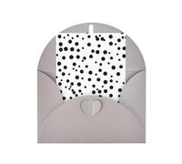 Biglietto di auguri a pois bianchi e neri, 10,2 x 15,2 cm, busta a forma di cuore, #Adatto per tutte le occasioni.