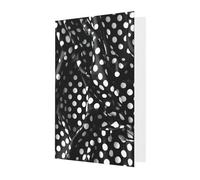 Biglietto di auguri a pois ondulati bianchi e neri, 10,2 x 15,2 cm, confezione a forma di cuore, adatto per tutte le occasioni.