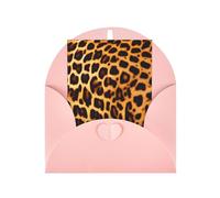 Biglietto di auguri a righe su leopardi, 10,2 x 15,2 cm, busta a forma di cuore, adatto per tutte le occasioni.