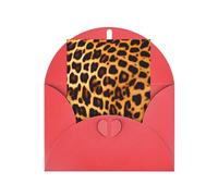 Biglietto di auguri a righe su leopardi, 10,2 x 15,2 cm, busta a forma di cuore, adatto per tutte le occasioni.