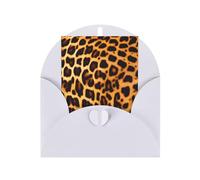 Biglietto di auguri a righe su leopardi, 10,2 x 15,2 cm, busta a forma di cuore, adatto per tutte le occasioni.