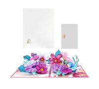 Biglietto di auguri artistico Gesang Florals con busta, realizzato a mano, pieghevole, per proposte e dichiarazioni d'amore