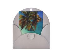 Biglietto di auguri Beach Coconut Sunshine, 10,2 x 15,2 cm, busta a forma di cuore, #Adatto per tutte le occasioni.
