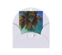 Biglietto di auguri Beach Coconut Sunshine, 10,2 x 15,2 cm, busta a forma di cuore, adatto per tutte le occasioni.