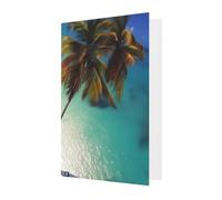 Biglietto di auguri Beach Coconut Sunshine, 10,2 x 15,2 cm, busta a forma di cuore, adatto per tutte le occasioni.