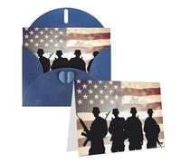 Biglietto di auguri bianco 10,2 x 15,2 cm, con buste, biglietti di ringraziamento americani per la festa delle forze armate, biglietti blu per tutte le occasioni, per Natale, vacanze, compleanno