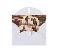 Biglietto di auguri bianco con buste, motivo: persone del deserto, per compleanno, matrimonio, incoraggiamento, occasioni benedette