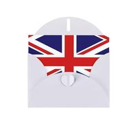 Biglietto di auguri bianco con buste, stampa bandiera del Regno Unito, biglietti vuoti per compleanno, matrimonio, incoraggiamento, occasioni benedette