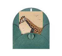 Biglietto di auguri bianco con giraffa madre e bambino, 10 x 15 cm, e biglietto di auguri per le vacanze, adatto per tutte le occasioni.