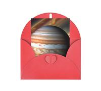 Biglietto di auguri bianco con paesaggio di Giove, 10,2 x 15,2 cm, adatto per tutte le occasioni.