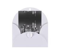 Biglietto di auguri bianco - New York stampato vuoto biglietto benedetto per compleanno, matrimonio, San Valentino e invito a una festa