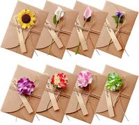 Biglietto Di Auguri Cartolina Buste, 8 Pezzi Retrò Busta Carta Kraft Invito, Ret