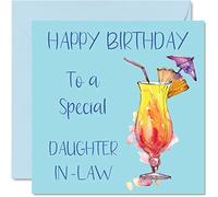 Biglietto di auguri cocktail da donna con scritta in lingua inglese Special Daughter in Law (lingua italiana non garantita) biglietto di auguri il 18° 21° 30° 40° 50° compleanno