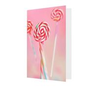 Biglietto di auguri colorato lecca-lecca, bianco, 10,2 x 15,2 cm, biglietto di auguri #Holiday, adatto per tutte le occasioni.