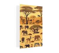 Biglietto di auguri con animali della prateria africana, 10,2 x 15,2 cm, busta a forma di cuore, adatto per tutte le occasioni.