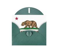 Biglietto di auguri con bandiera della California, carta perlata, con buste, matrimoni, feste, compleanni, inviti e auguri