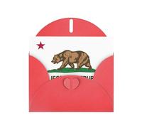 Biglietto di auguri con bandiera della California, carta perlata, con buste, matrimoni, feste, compleanni, inviti e auguri