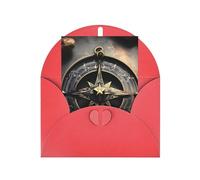 Biglietto di auguri con bussola con rune norrene, 10 x 15 cm, busta a forma di cuore, adatto per tutte le occasioni.