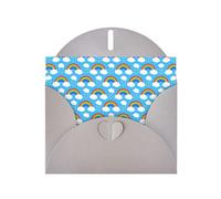 Biglietto di auguri con busta con stampa di nuvole arcobaleno e gocce di pioggia, interno bianco per compleanno, Natale, tutte le occasioni, 15,2 x 10,2 cm