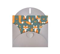 Biglietto di auguri con busta in carta perlescente grigia con stampa volpe gialla. Adatto per auguri di compleanno, congratulazioni e condoglianze.