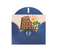 Biglietto di auguri con busta, motivo albero del Colosseo Roma, con busta, biglietto di Natale, biglietto d'invito, 3 colori