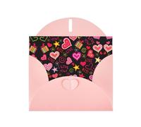 Biglietto di auguri con busta stampata con simboli multipli in carta perlata, interno bianco per compleanno, Natale, tutte le occasioni, 15,2 x 10,2 cm