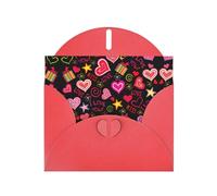 Biglietto di auguri con busta stampata con simboli multipli in carta perlata, interno bianco per compleanno, Natale, tutte le occasioni, 15,2 x 10,2 cm